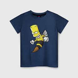 Футболка хлопковая детская Барт Симпсон шершень - перевоплощение, цвет: тёмно-синий