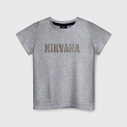 Футболка хлопковая детская Nirvana grunge text, цвет: меланж