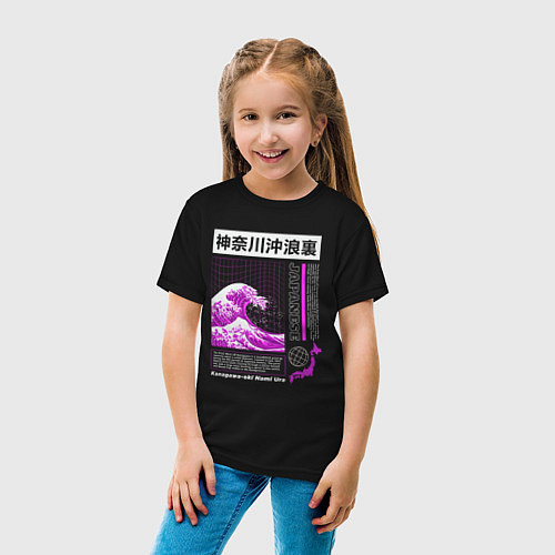 Детская футболка Канагава-оки нами ура / Черный – фото 4