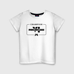 Футболка хлопковая детская GTA6 gaming champion: рамка с лого и джойстиком, цвет: белый