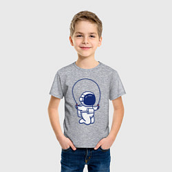 Футболка хлопковая детская Космонавт со скакалкой, цвет: меланж — фото 2