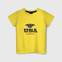 Футболка хлопковая детская USA Oldschool, цвет: желтый