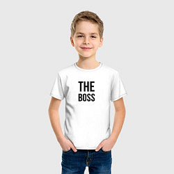 Футболка хлопковая детская The boss - Couple, цвет: белый — фото 2