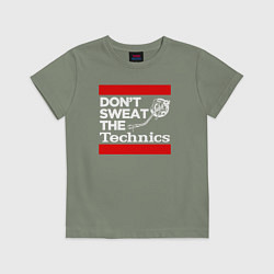 Футболка хлопковая детская Dont sweat the Technics, цвет: авокадо