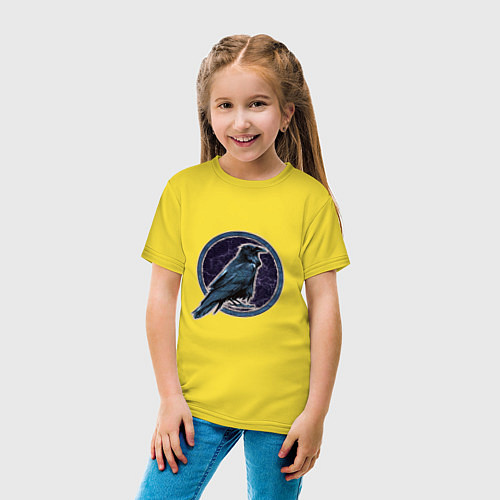 Детская футболка Ворон черный / Желтый – фото 4
