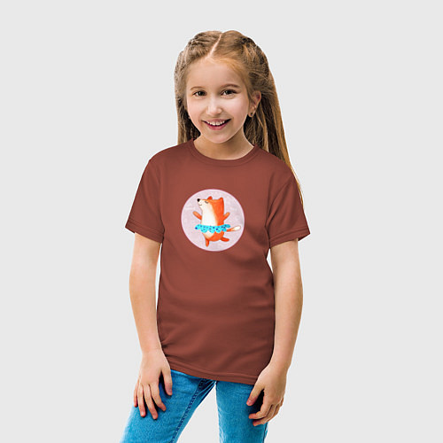 Детская футболка Танцующая лиса / Кирпичный – фото 4