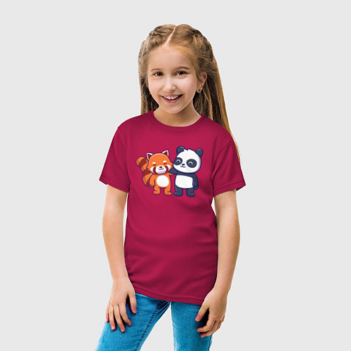 Детская футболка Милые панды / Маджента – фото 4