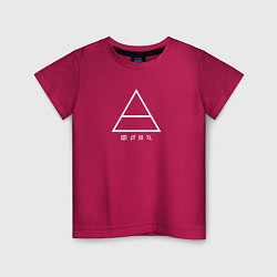 Футболка хлопковая детская 30 Seconds to mars логотип треугольник, цвет: маджента
