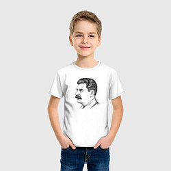 Футболка хлопковая детская Сталин в профиль, цвет: белый — фото 2
