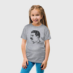 Футболка хлопковая детская Сталин в профиль, цвет: меланж — фото 2