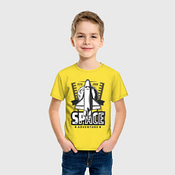 Футболка хлопковая детская Космическое приключение шаттла, цвет: желтый — фото 2