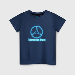 Футболка хлопковая детская Mercedes-benz blue, цвет: тёмно-синий