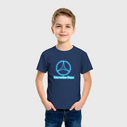 Футболка хлопковая детская Mercedes-benz blue, цвет: тёмно-синий — фото 2