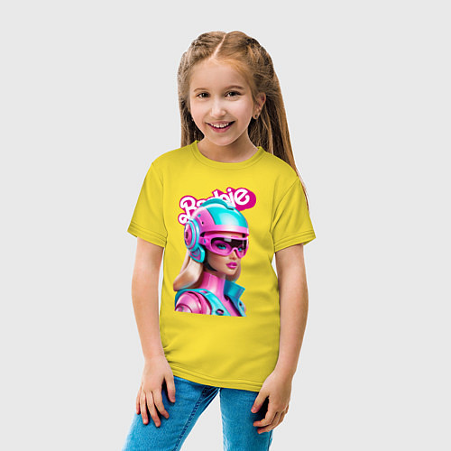 Детская футболка Barbie doll - cyberpunk / Желтый – фото 4