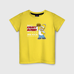 Футболка хлопковая детская Красти бургер, цвет: желтый