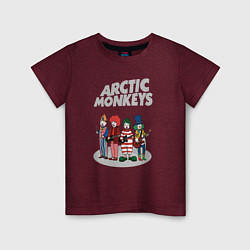 Футболка хлопковая детская Arctic Monkeys clowns, цвет: меланж-бордовый