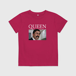 Футболка хлопковая детская Queen - Mimino мем, цвет: маджента