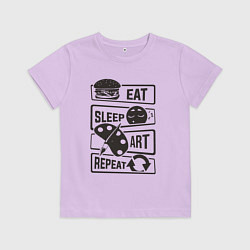 Детская футболка Есть спать искусство