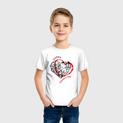Футболка хлопковая детская Сердце символ любви, цвет: белый — фото 2