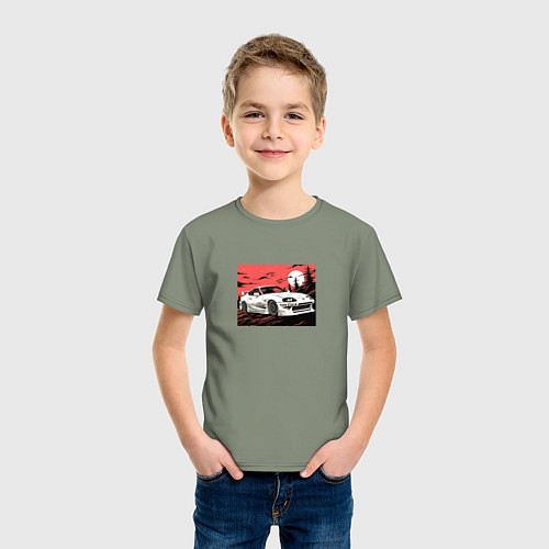 Детская футболка Тойота Супра на закате / Авокадо – фото 3