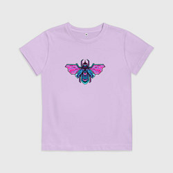 Футболка хлопковая детская Кибер жук, цвет: лаванда