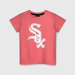 Футболка хлопковая детская Chicago white sox - baseball, цвет: коралловый