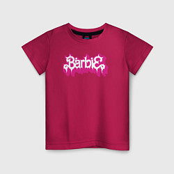 Футболка хлопковая детская Barbie pink, цвет: маджента