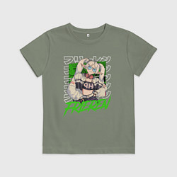 Футболка хлопковая детская Frieren mage elf, цвет: авокадо