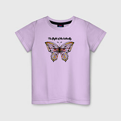 Футболка хлопковая детская The flight of the butterfly, цвет: лаванда