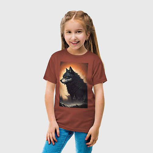 Детская футболка Большой и страшный серый волк / Кирпичный – фото 4