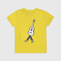 Футболка хлопковая детская Человек гитара, цвет: желтый