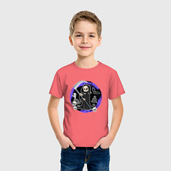 Футболка хлопковая детская Мультяшная смерть с косой, цвет: коралловый — фото 2
