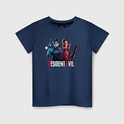Футболка хлопковая детская Resident Evil game color, цвет: тёмно-синий