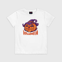 Футболка хлопковая детская Halloween праздник, цвет: белый