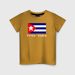 Футболка хлопковая детская Free Cuba, цвет: горчичный