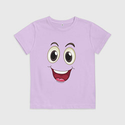 Футболка хлопковая детская Забавная улыбка, цвет: лаванда