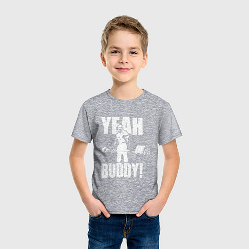 Детская футболка Yeah buddy - Ронни Коулман / Меланж – фото 3