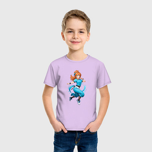 Детская футболка Аниме - девушка в танце / Лаванда – фото 3