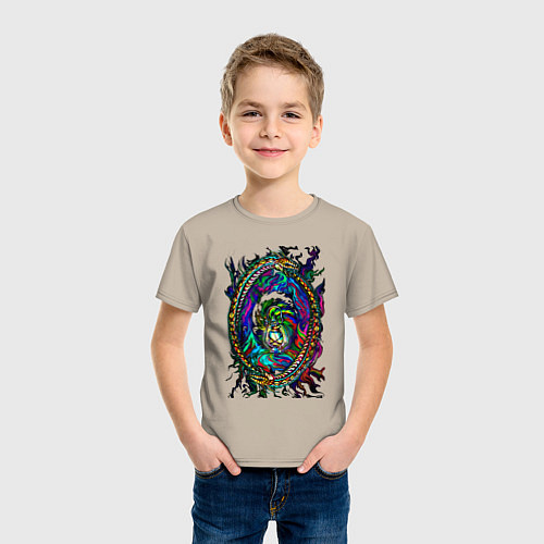 Детская футболка Уроборос милашка / Миндальный – фото 3