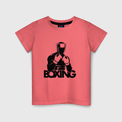 Футболка хлопковая детская Boxing art, цвет: коралловый