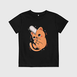 Футболка хлопковая детская Кот Пачита, цвет: черный