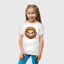 Футболка хлопковая детская Мордочка льва, цвет: белый — фото 2