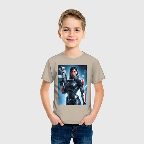 Детская футболка Mass Effect -N7 armor / Миндальный – фото 3