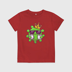 Футболка хлопковая детская Вирус в короне, цвет: красный