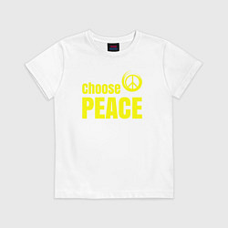 Футболка хлопковая детская Выбирай мир, цвет: белый