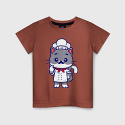 Детская футболка Кот усатый повар
