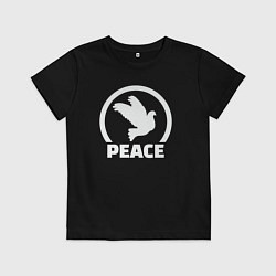 Футболка хлопковая детская Птица мира, цвет: черный