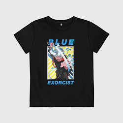 Футболка хлопковая детская Рин - Синий экзорцист, цвет: черный