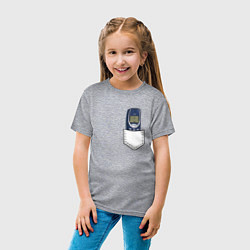 Футболка хлопковая детская Нокиа в кармашке стиль 2000 х, цвет: меланж — фото 2