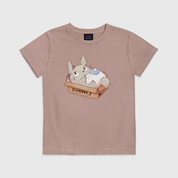 Футболка хлопковая детская Ghibli Totoro, цвет: пыльно-розовый